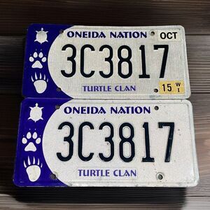 Vintage Oneida Nation Wisconsin American Indian Tribe License Plate Turtle Clan